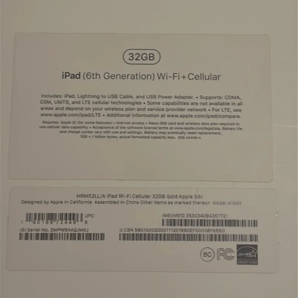 Apple iPad 6th Generation Rose Gold 32GB